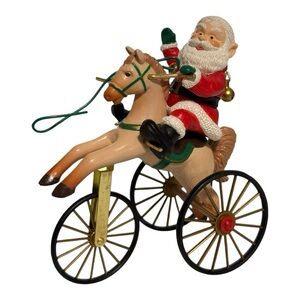 Hallmark 1988 Christmas Ornament The Wonderful Santacycle Santa Horse Tricycle